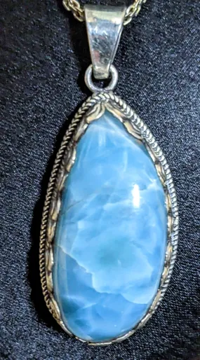 Ethereal Larimar Water Drop Pendant