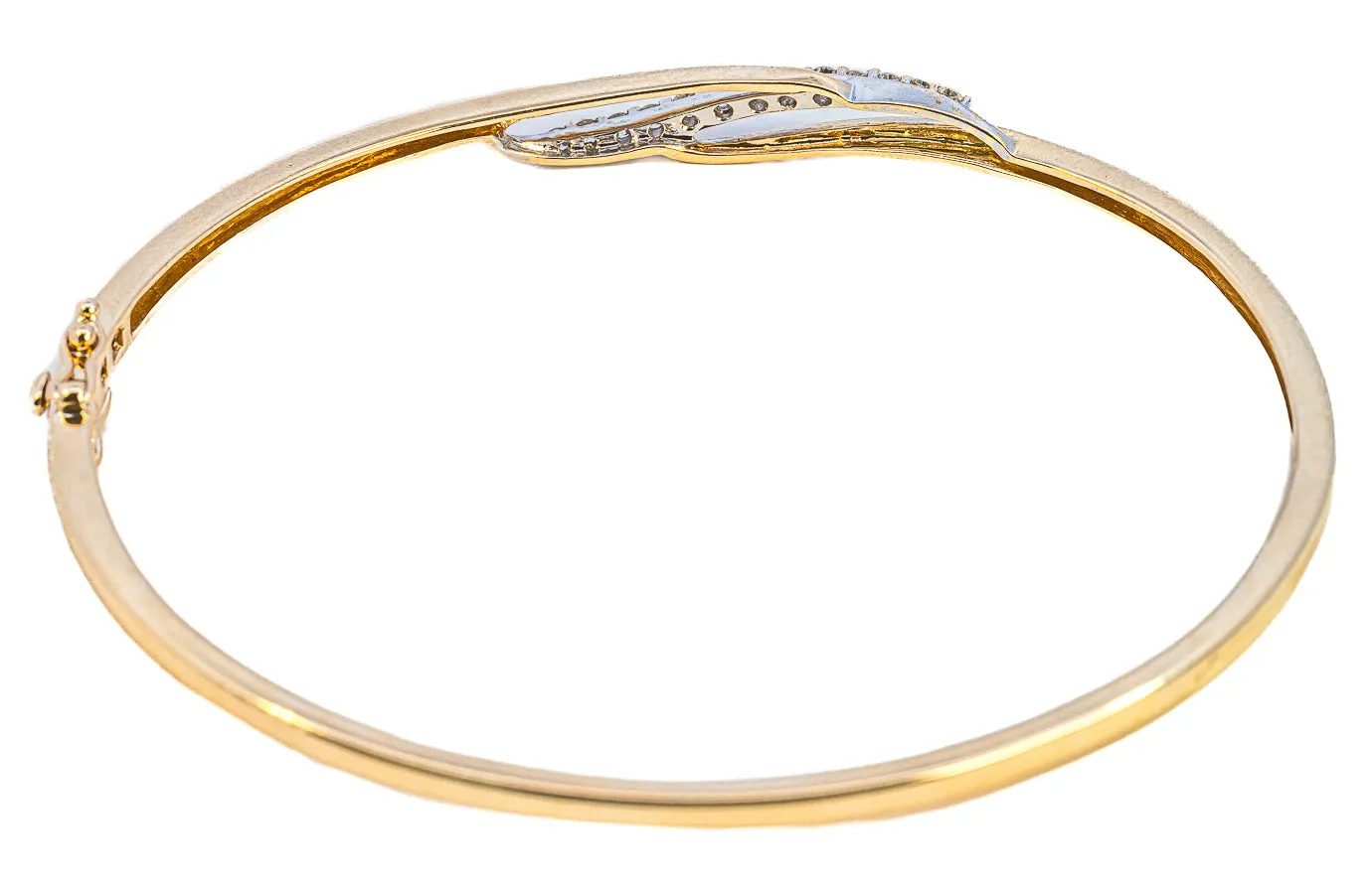 Exquisite Yellow Gold Diamond Set Hinged Bangle