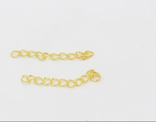 Extender Chain Necklace Extension Curved Curb Chain Adjuster Oval Link Lengthener Tail 2" Silver Bronze Gold Bracelet Finding Wholesale Lot