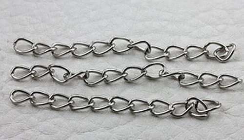Extender Chain Necklace Extension Curved Curb Chain Adjuster Oval Link Lengthener Tail 2" Silver Bronze Gold Bracelet Finding Wholesale Lot