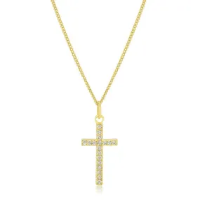 Fae CZ Cross Gold Pendant | 0.2ct