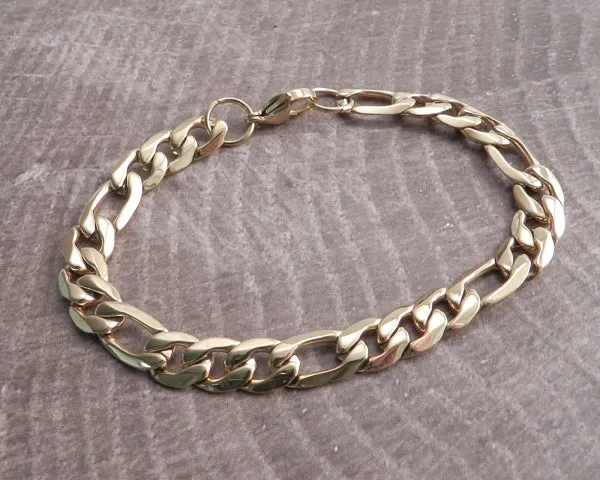 Figaro Chain Stainless Steel Necklace Gold