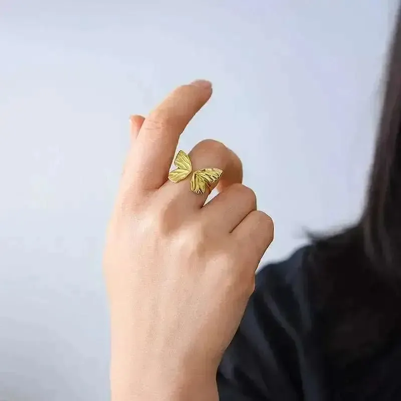 Fluttering Elegance Butterfly Ring Gold