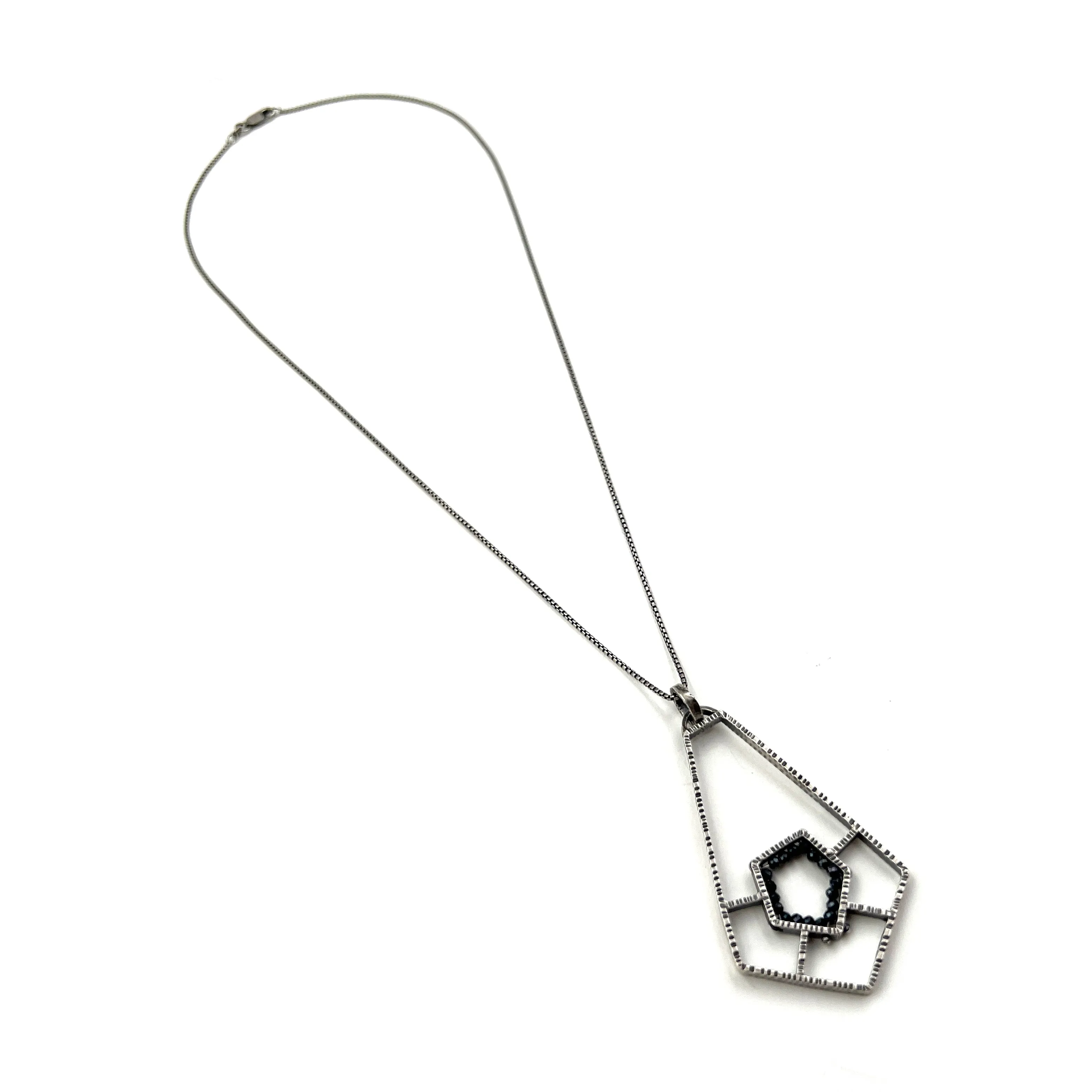 Framed Intersections Geode Necklace