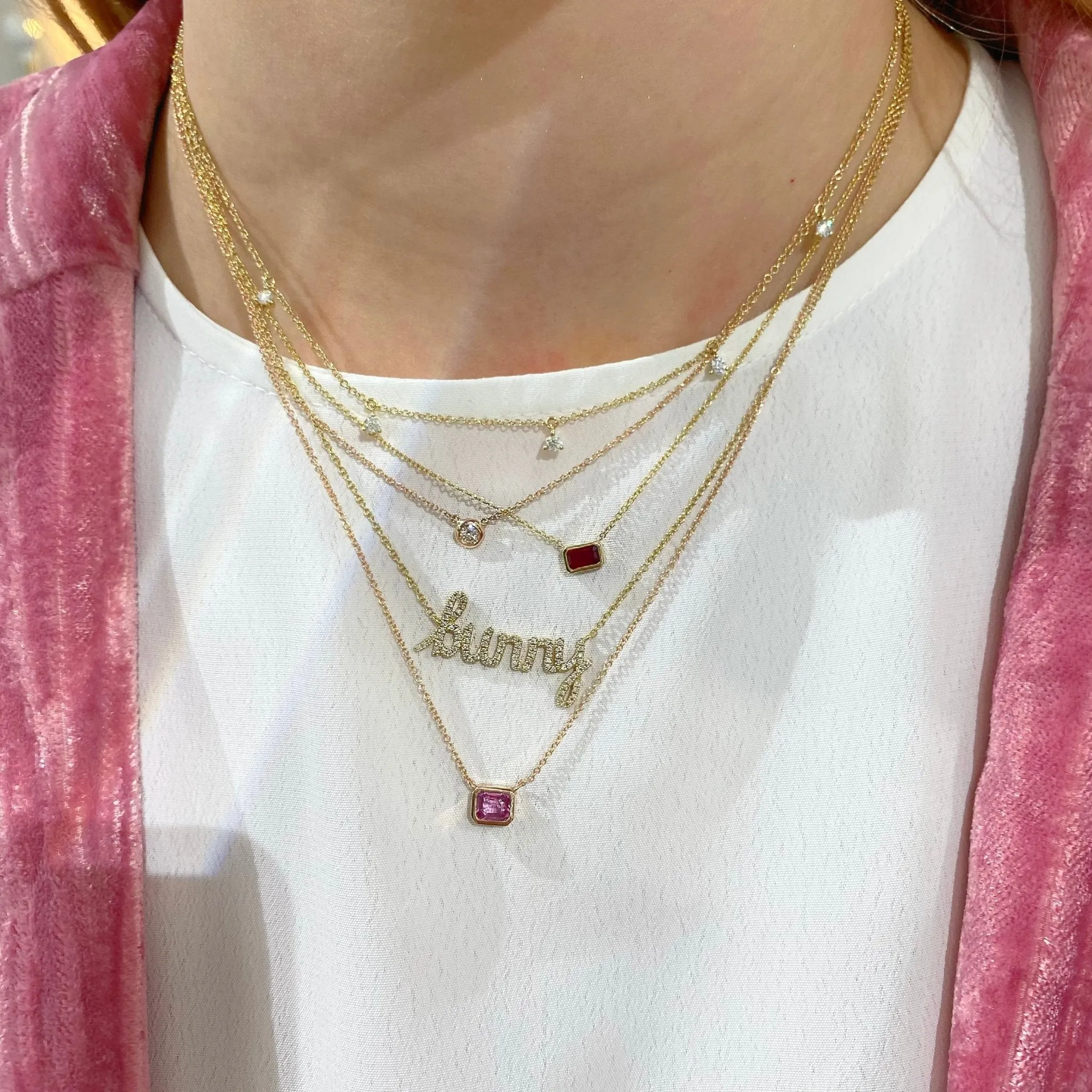 Gemstone Bezel Necklace