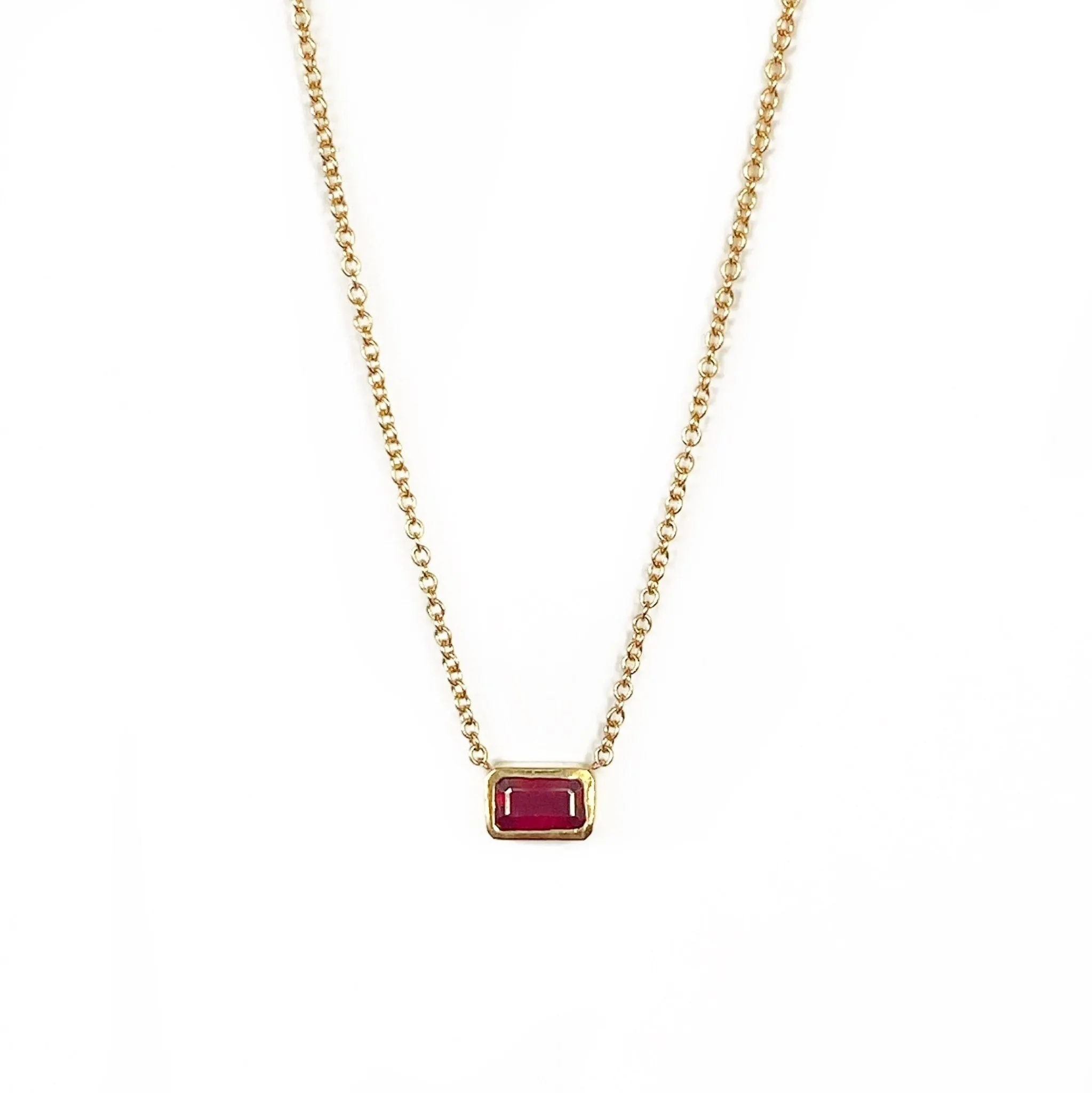 Gemstone Bezel Necklace