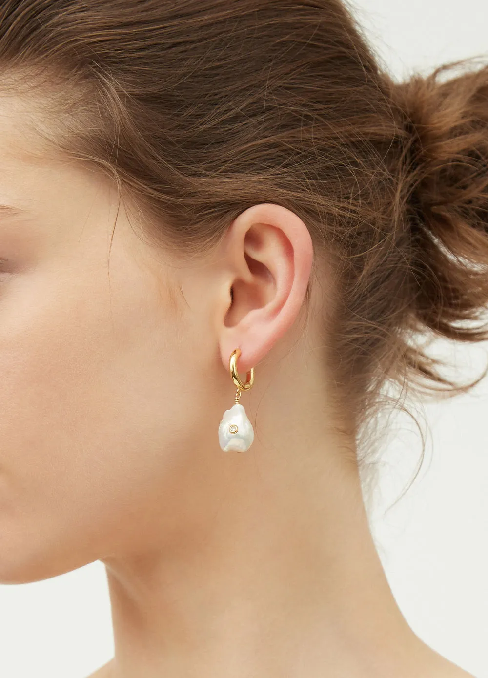 Gertrude Pearl Hoop Earrings
