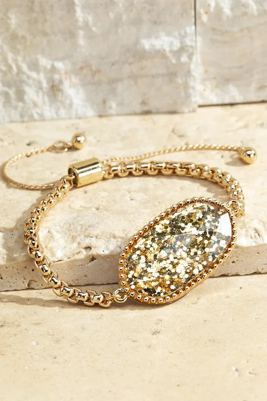 Glitter Acrylic Adjustable Bracelet