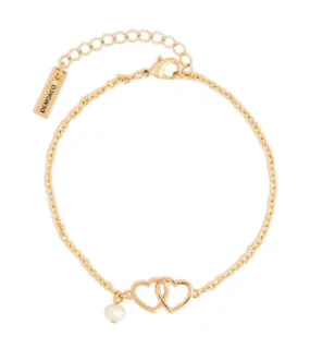 Gold Double Heart Bracelet