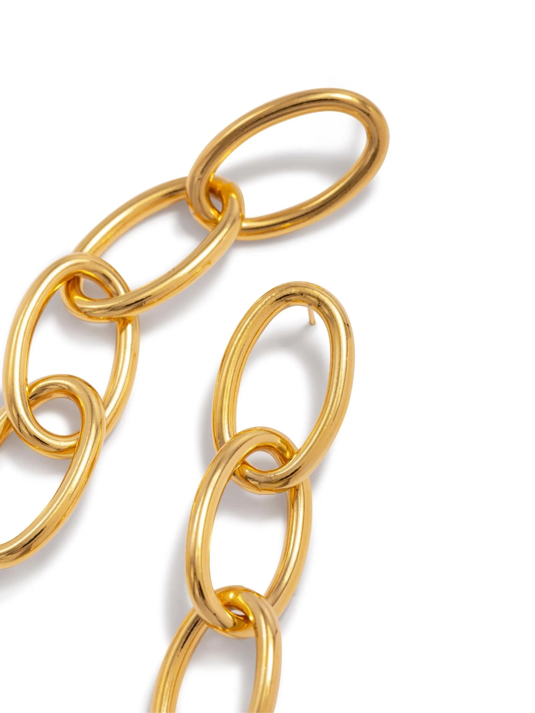 Gold Everly Drop Chain Post Earrings