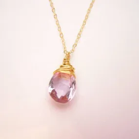 Gold-Filled Amethyst Briolette Teardrop Necklace