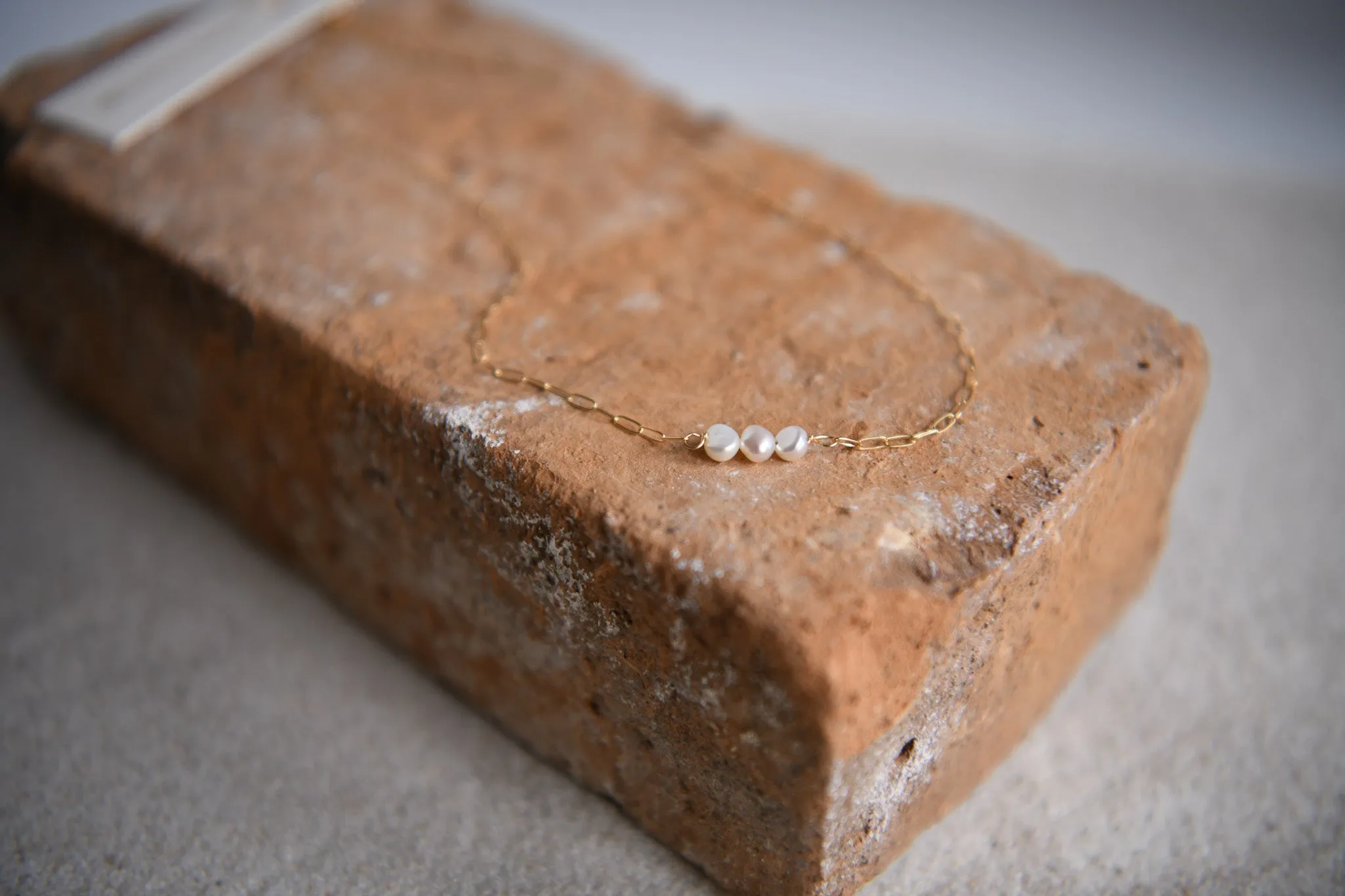 Gold Filled Ball Small Paperclip Chain Necklace
