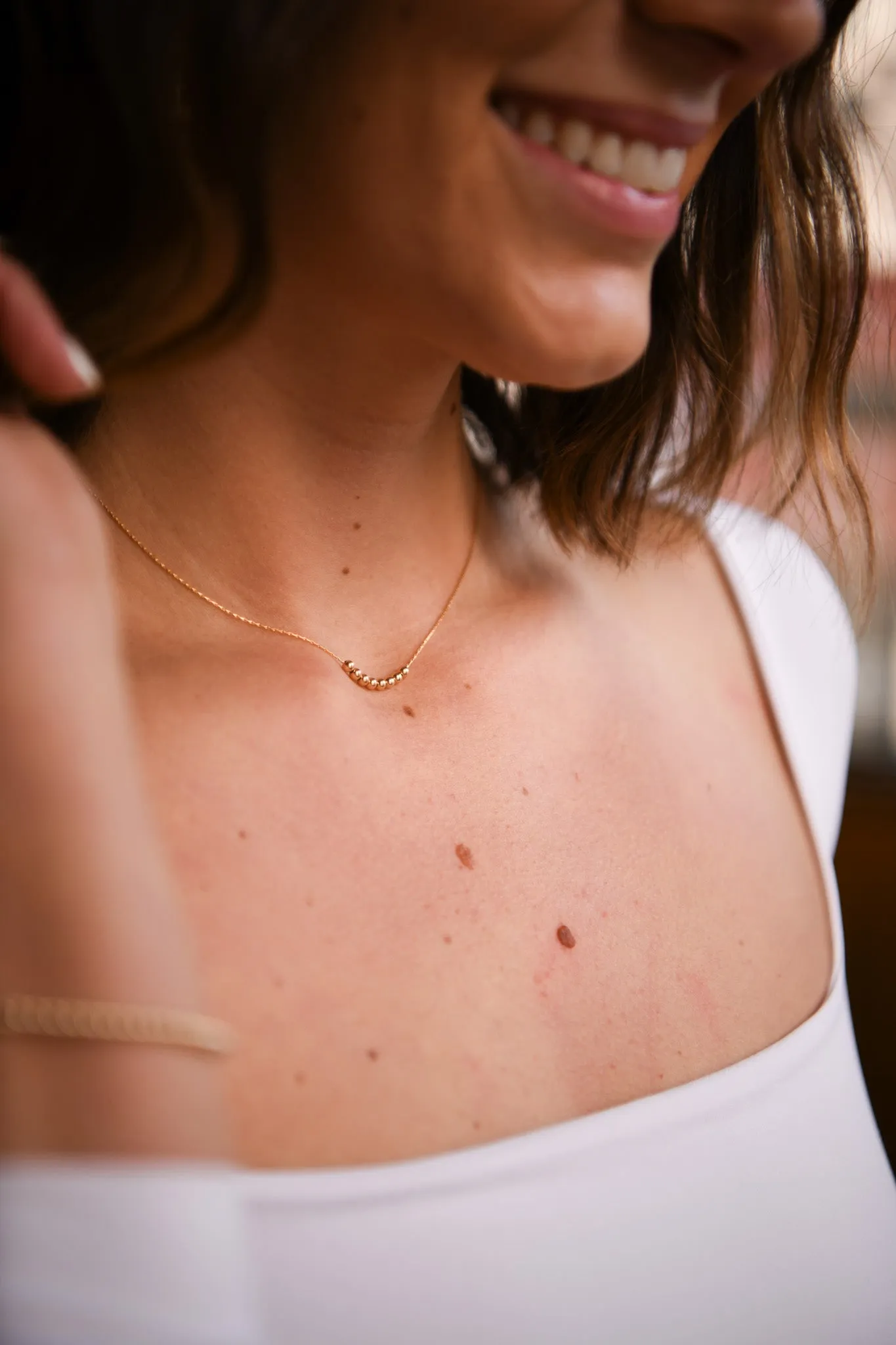 Gold Filled Ball Small Paperclip Chain Necklace