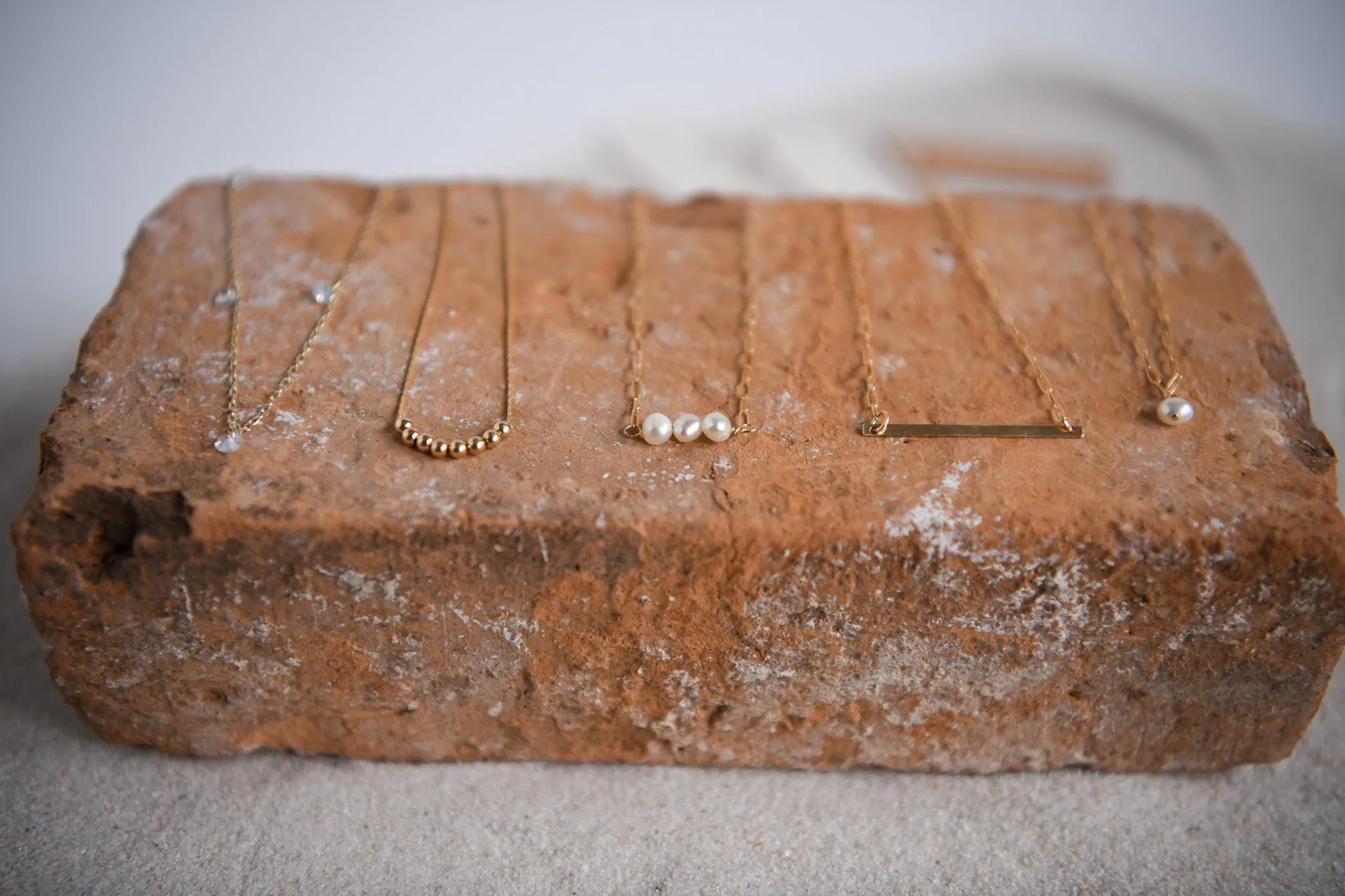 Gold Filled Ball Small Paperclip Chain Necklace
