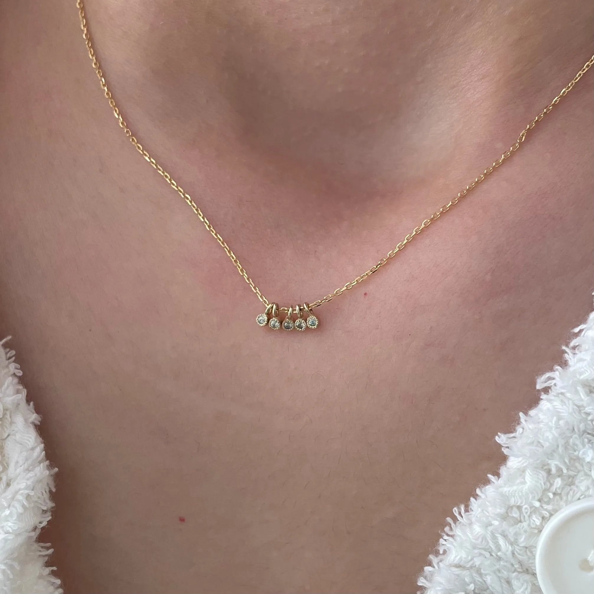 Green Sapphire Milestones Necklace (ready to ship option)*