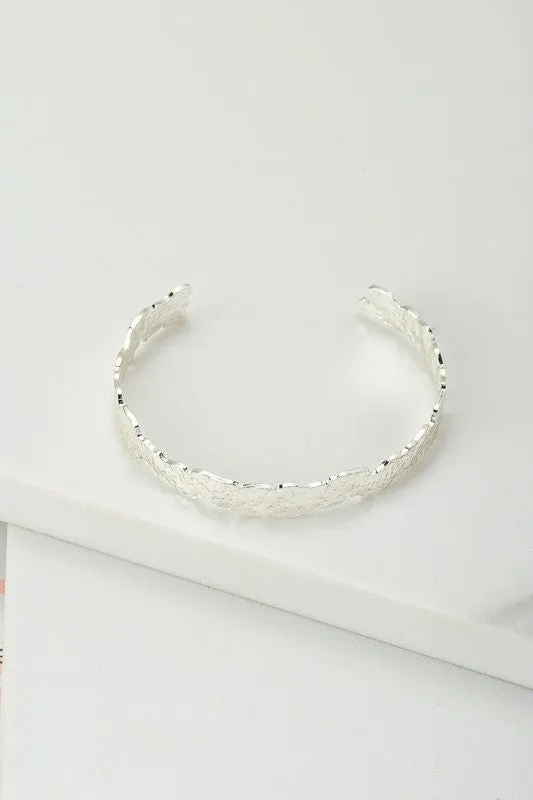 Hammered Cuff Bracelet - Silver
