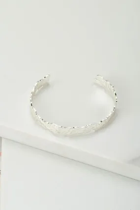 Hammered Cuff Bracelet - Silver