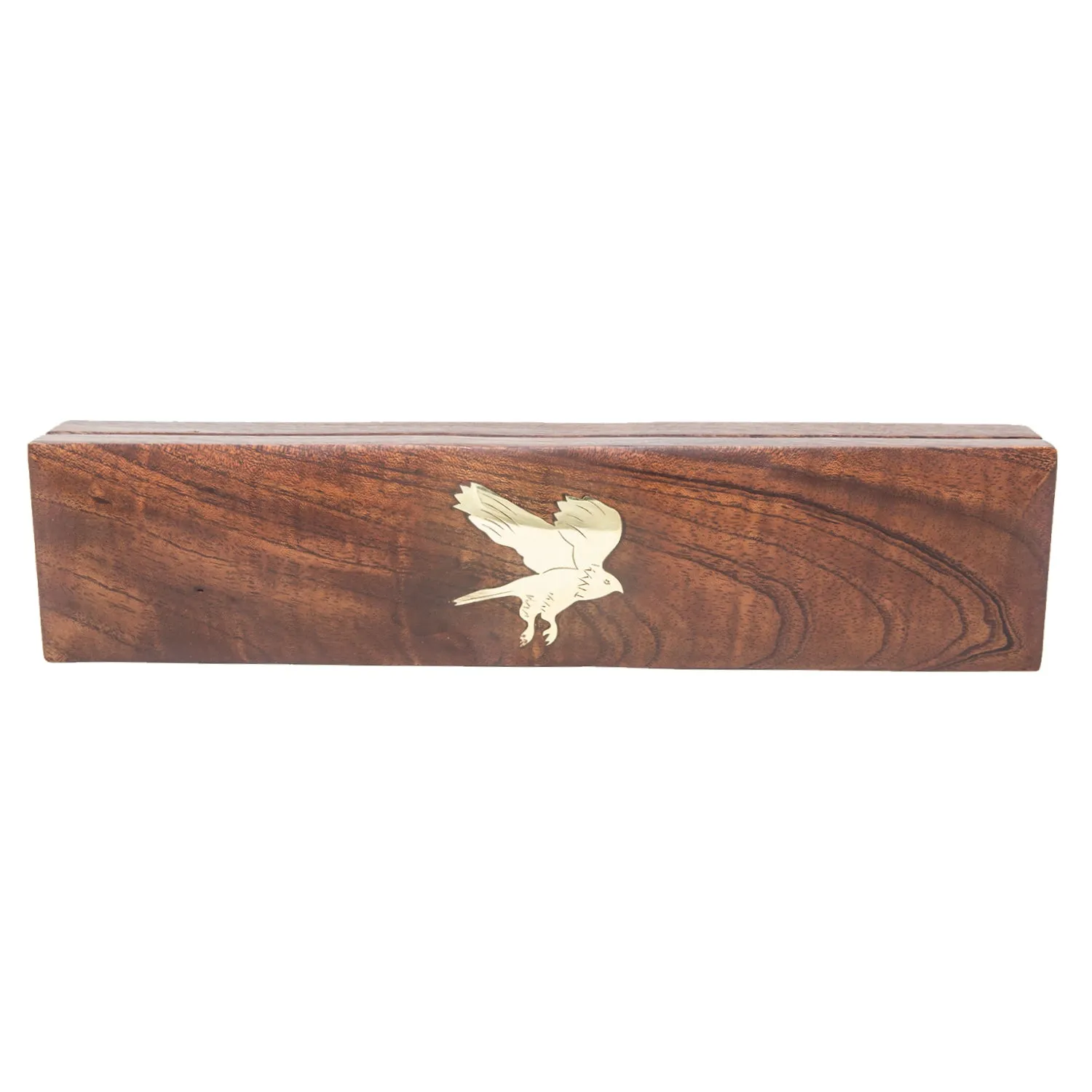 Handmade Long Wooden Box Carved By Traditional Artisans Of India- Wood Box Storage-Rectangular Wood Box-Eagle Charm,11 Inch