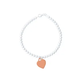 Heart Charm Bracelet in Sterling Silver