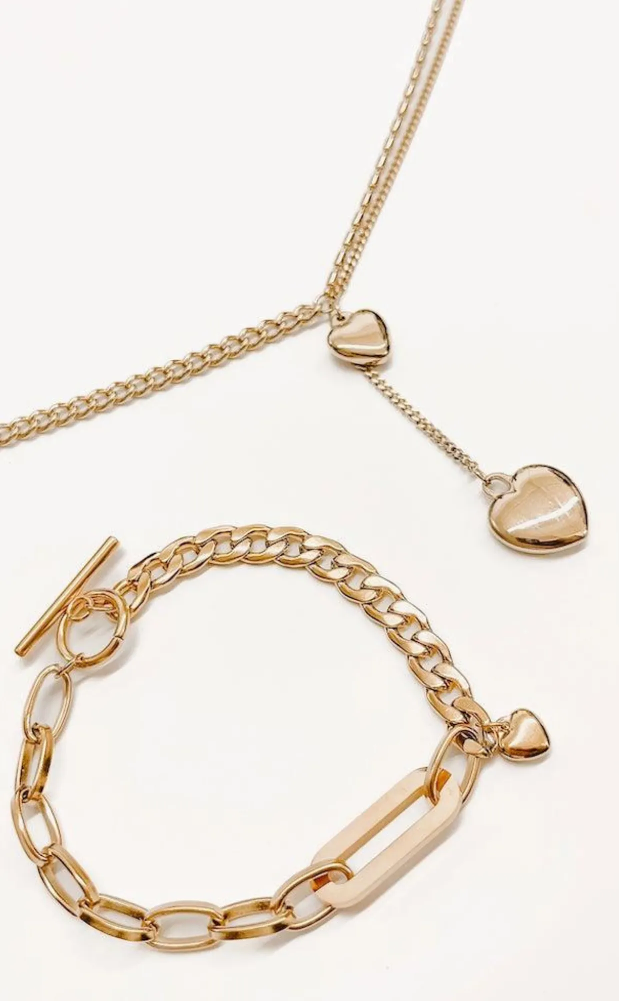 Heart Charm Chain Link Bracelet