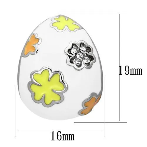 High polished (no plating) Stainless Steel Earrings with Top Grade Crystal in Clear for Women Clear Stone Color Style TK1043