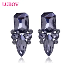 High Quality Classic Shiny Crystal Christmas Party Stud Earrings For Women Gift 8 Colors Shipped out in 3 Days