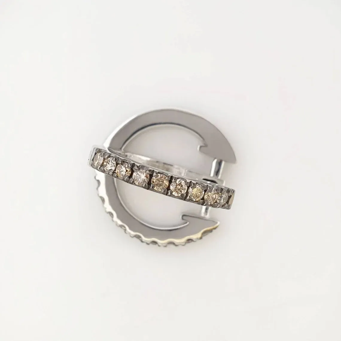Hoop brown diamonds earrings