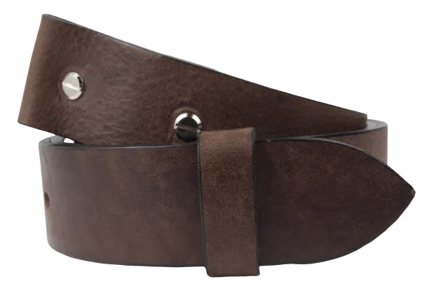 Interchangeable 1 Inch (25mm) Leather Belt Strap in Dark Brown Chicago Screws