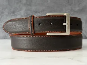 Italian Pebble Grain Calf Belt: Brown