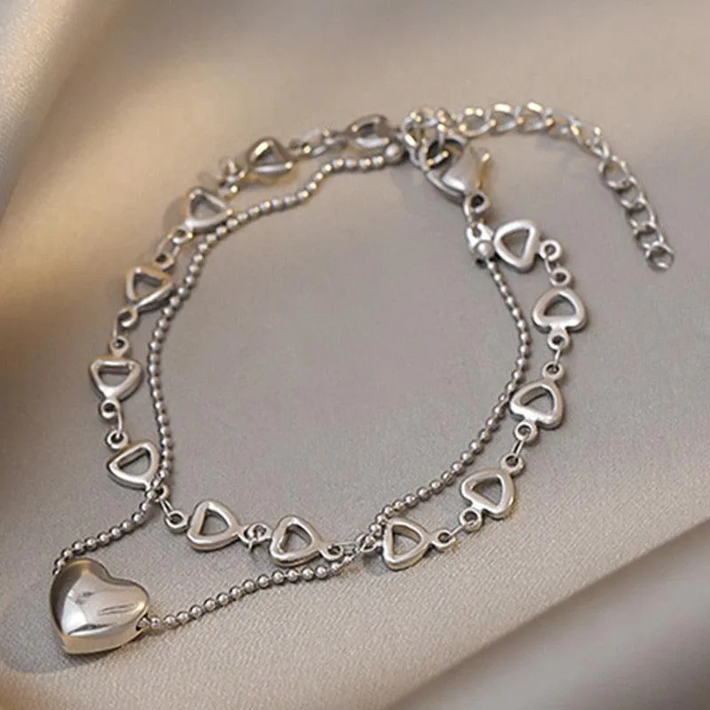 Kpop Heart Pendant Bracelet