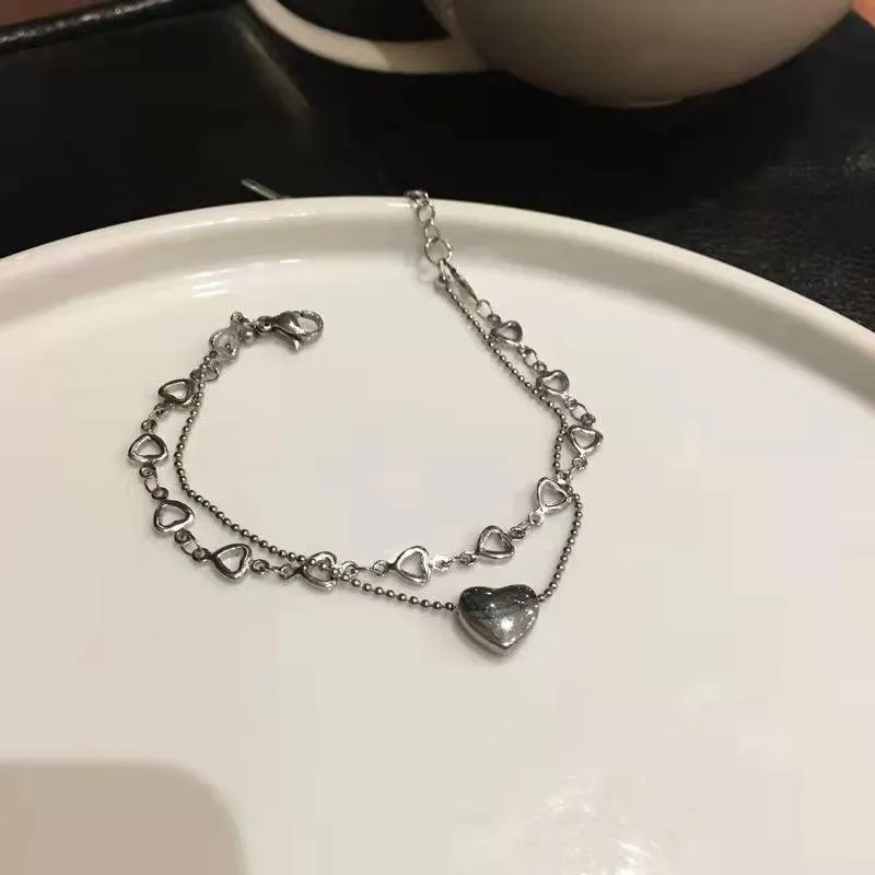 Kpop Heart Pendant Bracelet