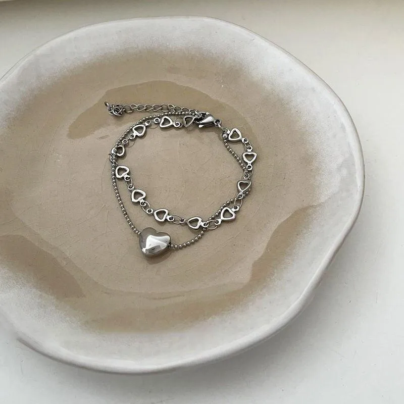 Kpop Heart Pendant Bracelet