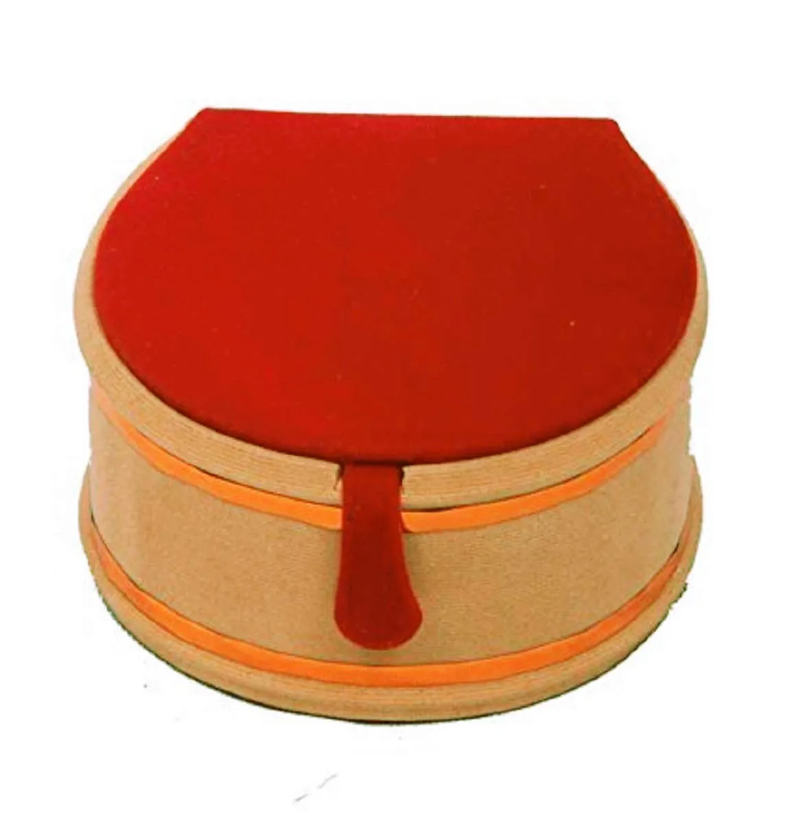 Kuber Industries Wooden 2 Pieces Velvet Small Round Bangle Box (Maroon) -CTLTC038961