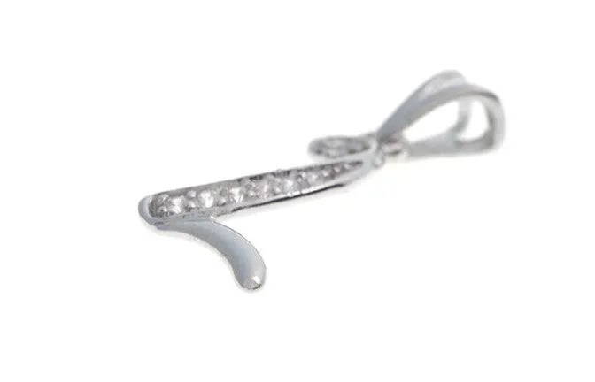 'L' Initial Pendant 18ct White Gold Cubic Zirconia P000L1
