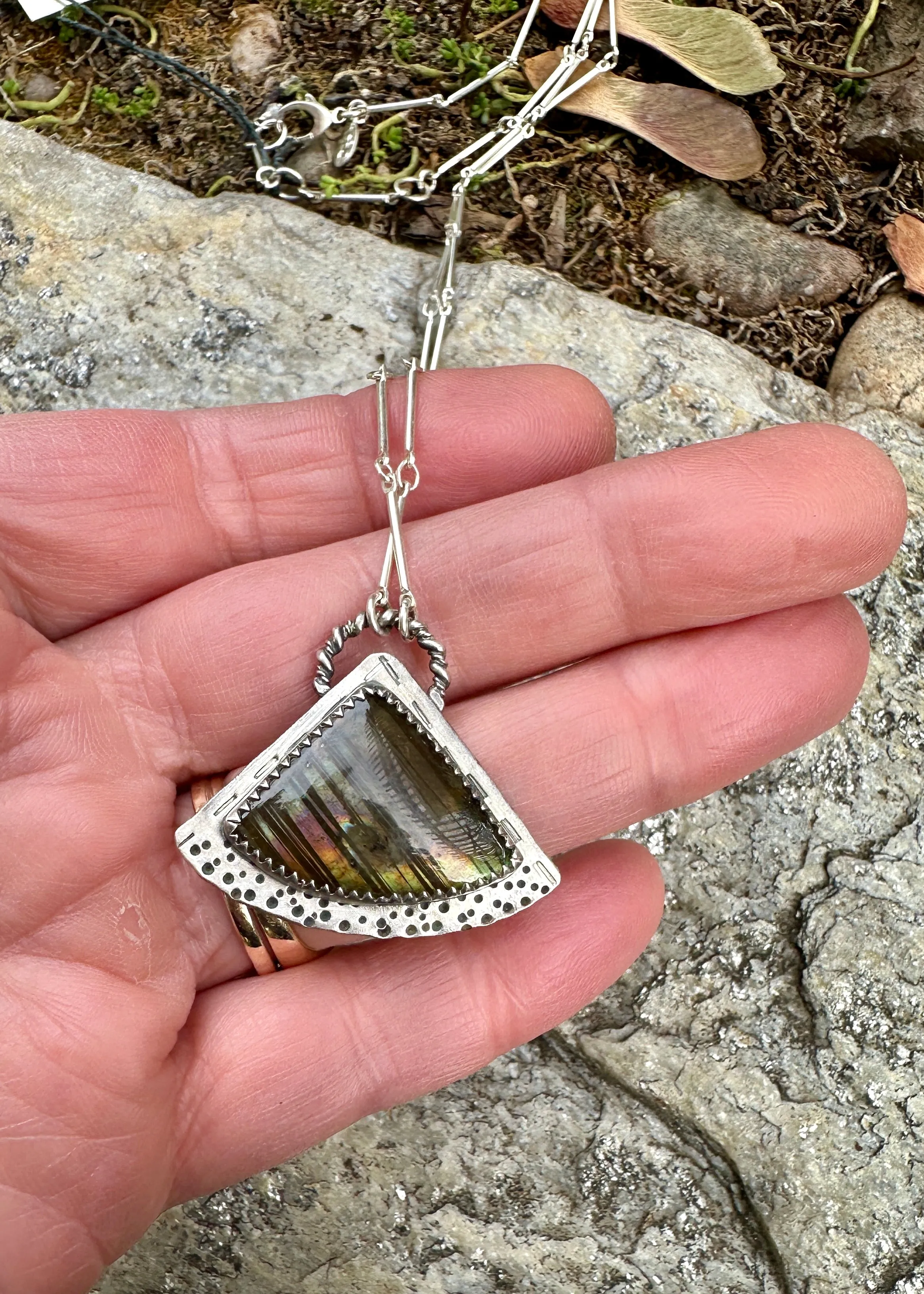Labradorite Fan Necklace