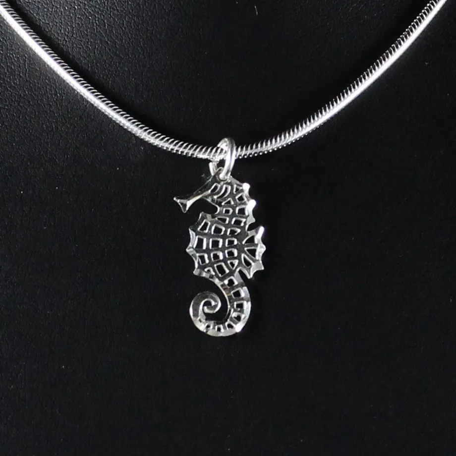 Large Caribbean Seahorse Pendant with Chain
