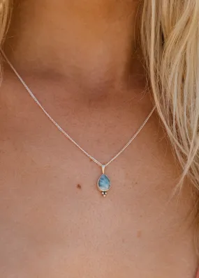 Larimar Teardrop Necklace by Tropical Tribe