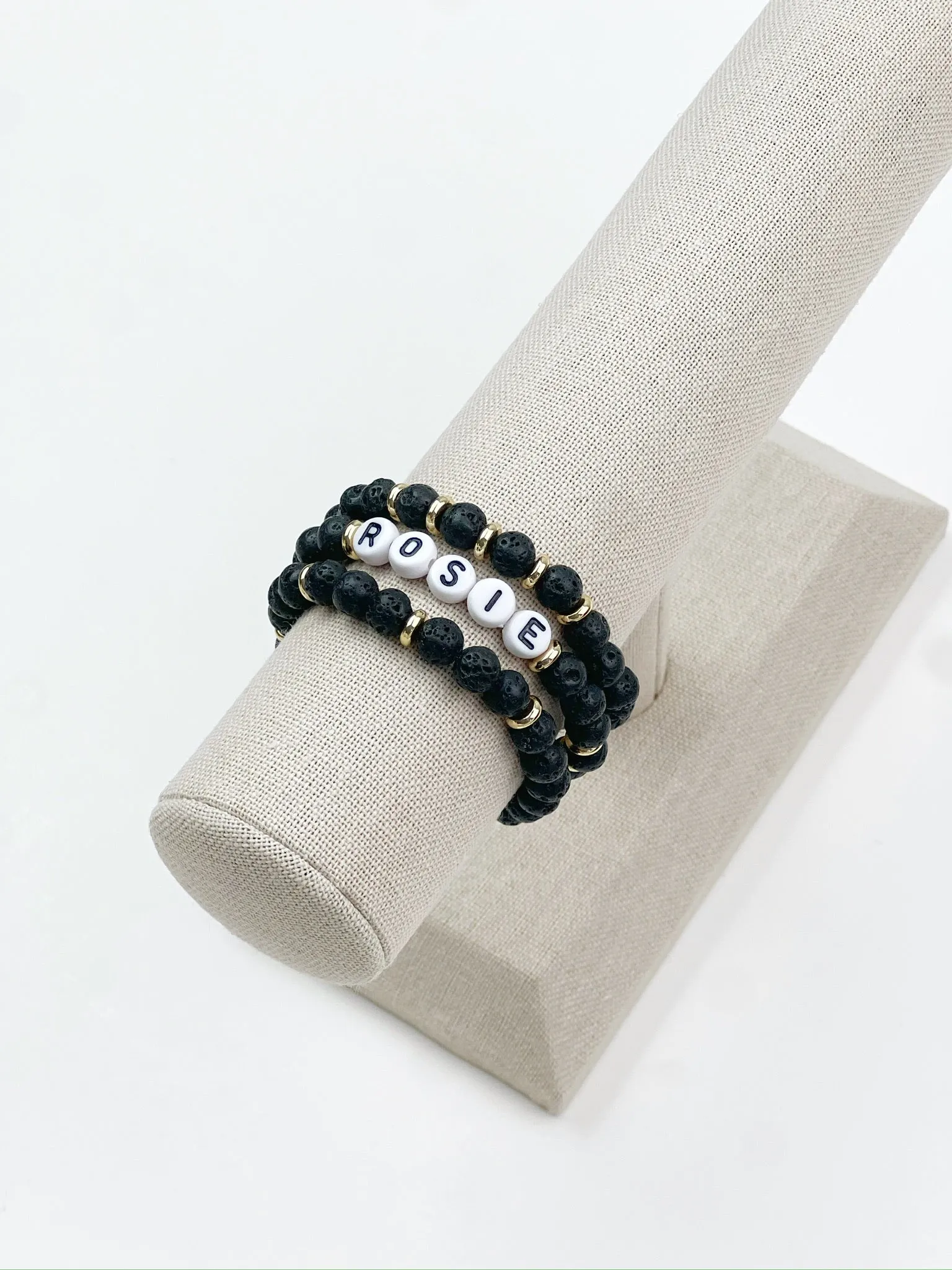 Lava Bead Individual Name Bracelet