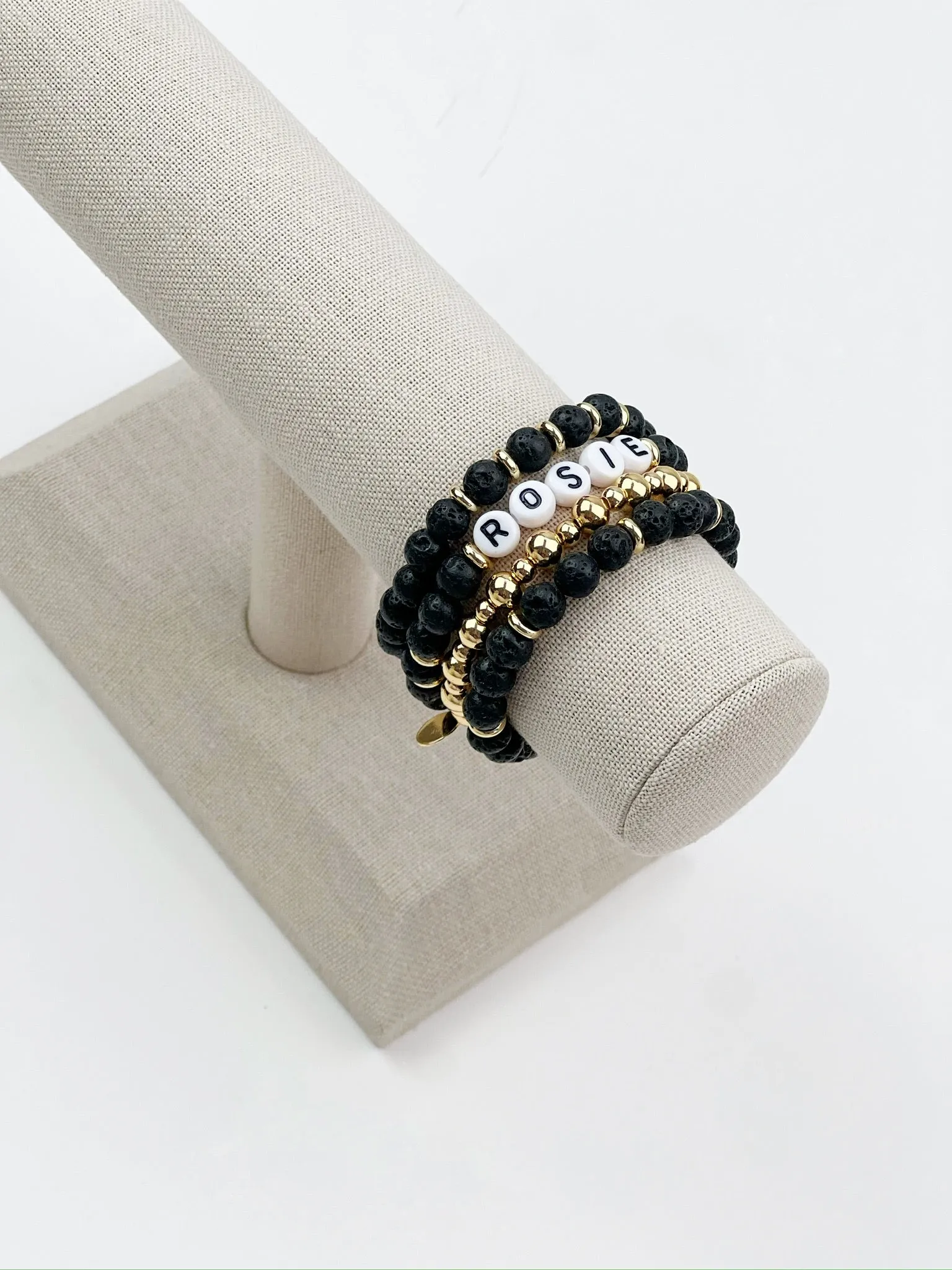 Lava Bead Individual Name Bracelet