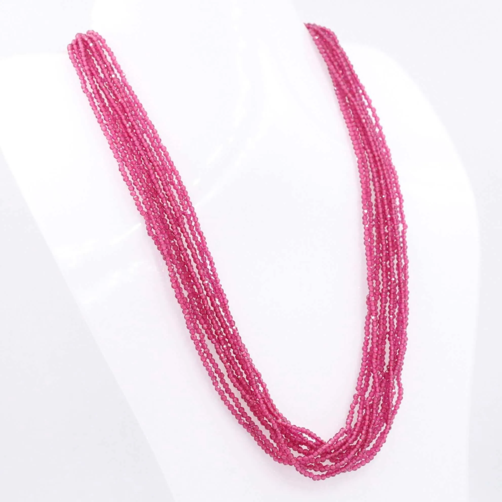 Layered CZ Necklace Crystal Necklace Beaded Necklace Long Necklace Layered Necklace Indian Necklace Fashion Necklace 2mm Faceted Necklace SKU 6142862