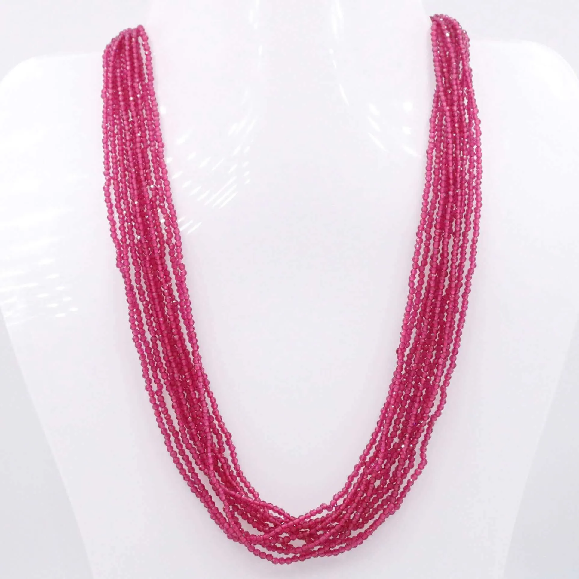 Layered CZ Necklace Crystal Necklace Beaded Necklace Long Necklace Layered Necklace Indian Necklace Fashion Necklace 2mm Faceted Necklace SKU 6142862