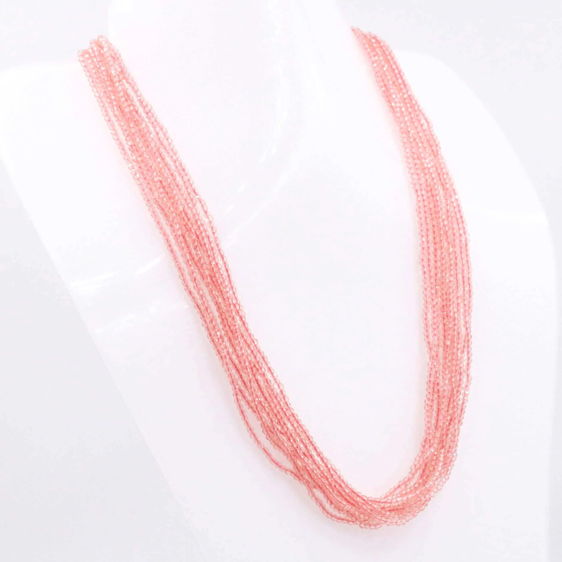 Layered CZ Necklace Crystal Necklace Beaded Necklace Long Necklace Layered Necklace Indian Necklace Fashion Necklace 2mm Faceted Necklace SKU 6142862