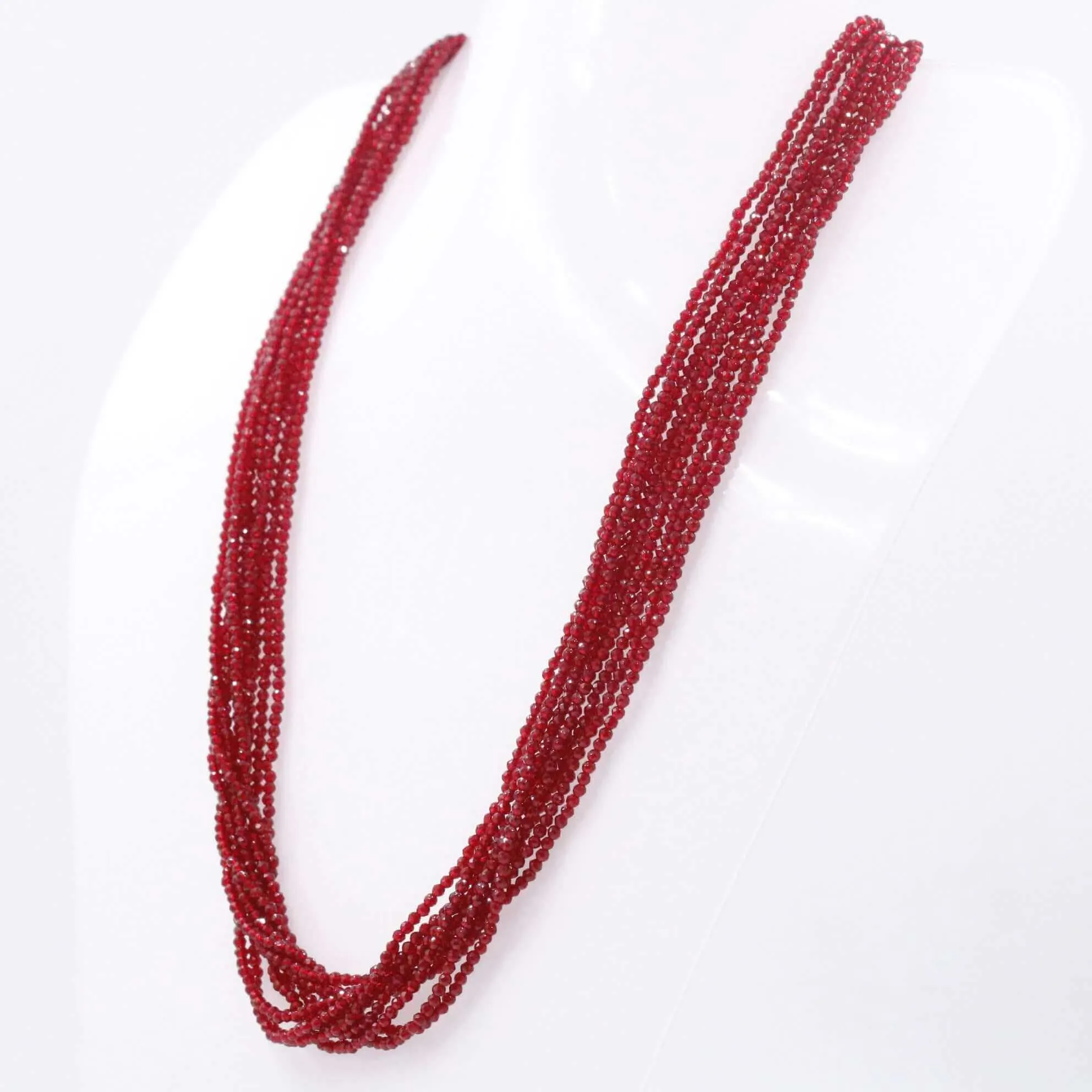 Layered CZ Necklace Crystal Necklace Beaded Necklace Long Necklace Layered Necklace Indian Necklace Fashion Necklace 2mm Faceted Necklace SKU 6142862