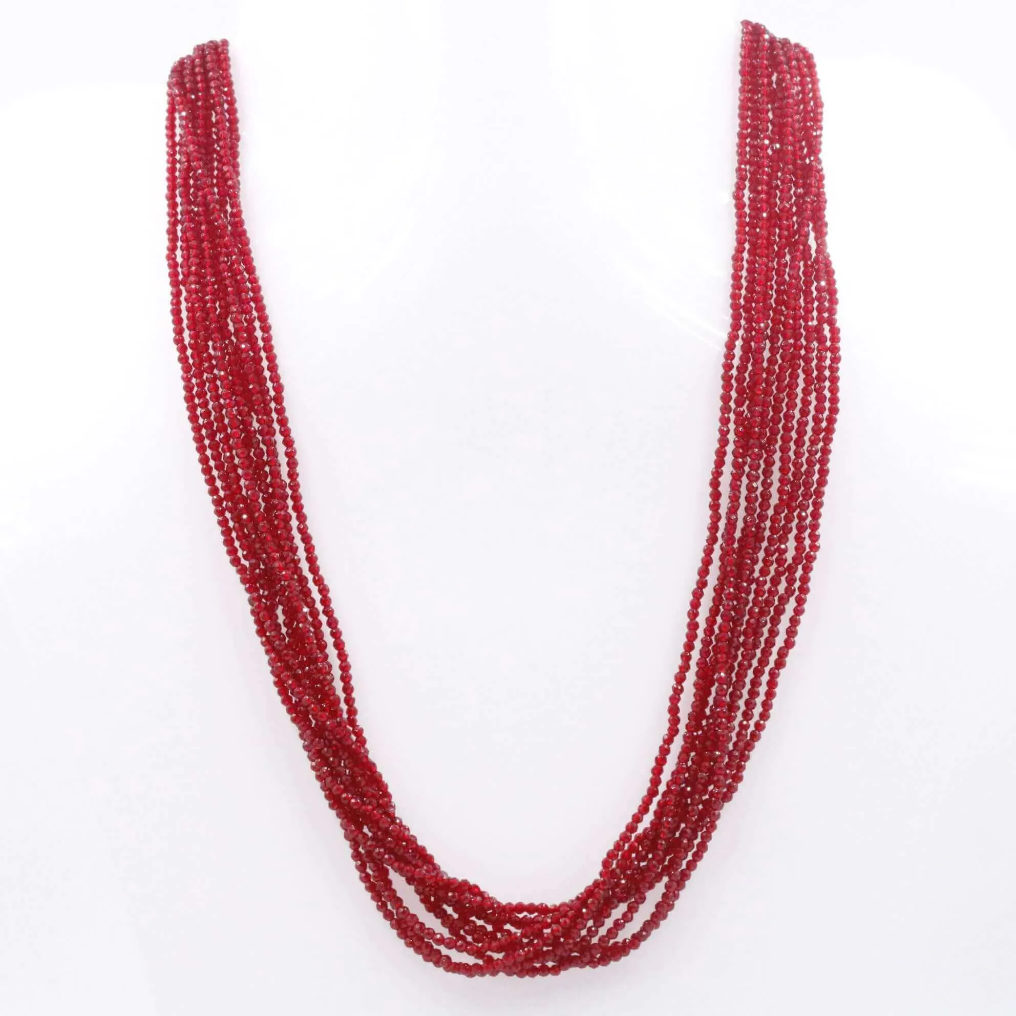 Layered CZ Necklace Crystal Necklace Beaded Necklace Long Necklace Layered Necklace Indian Necklace Fashion Necklace 2mm Faceted Necklace SKU 6142862