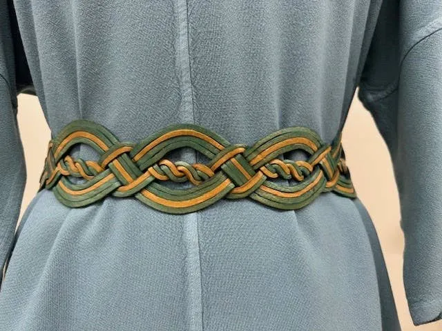 Leather Belt Multi Color Tq/Tan