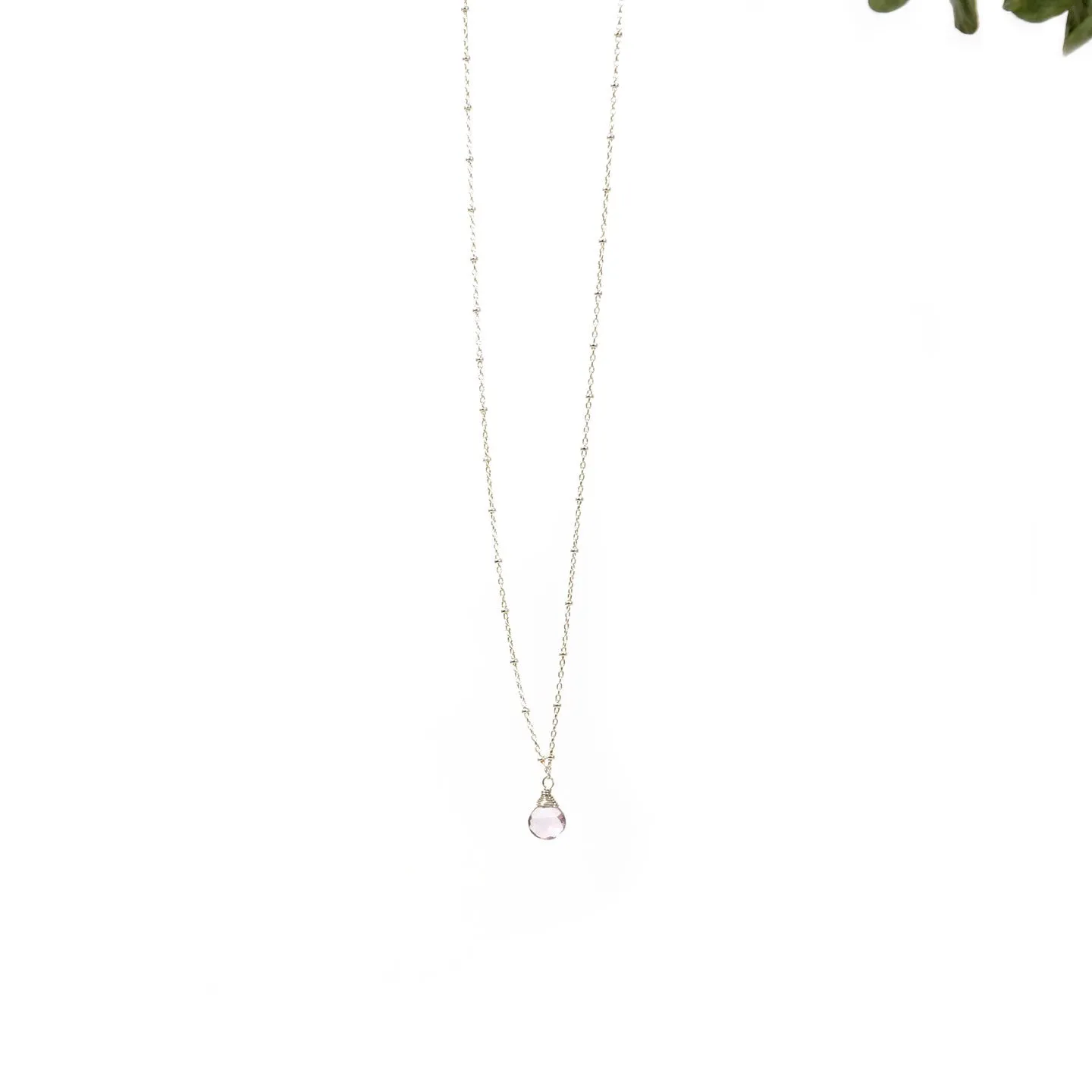 Light Amethyst on Sterling Silver Necklace / KB322
