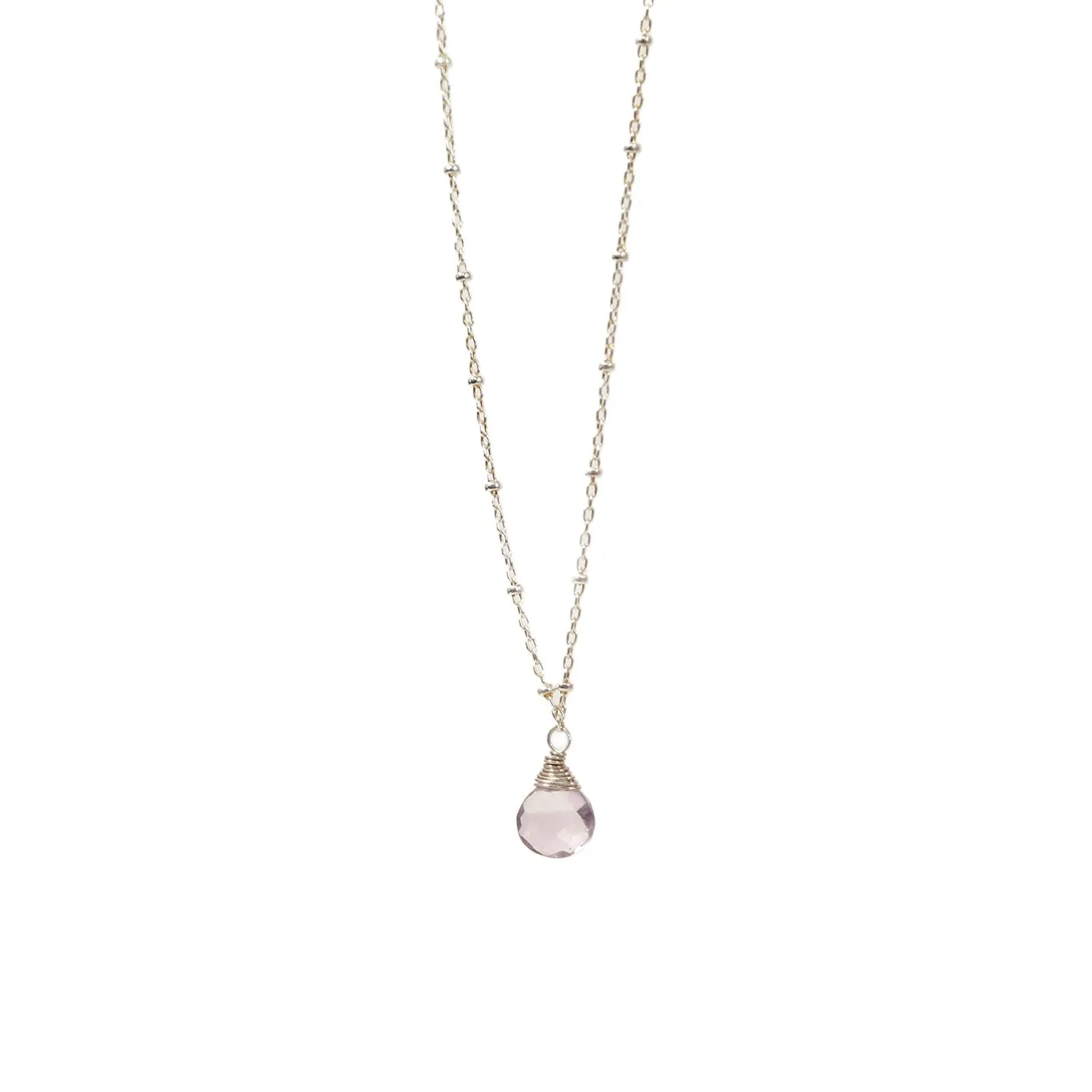 Light Amethyst on Sterling Silver Necklace / KB322