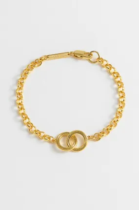 Linked Grooved Circles Bracelet
