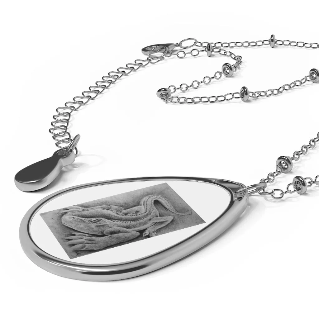 Lizzy the Lizard Oval Necklace