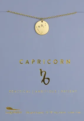Lucky Feather Zodiac Necklace: Capricorn